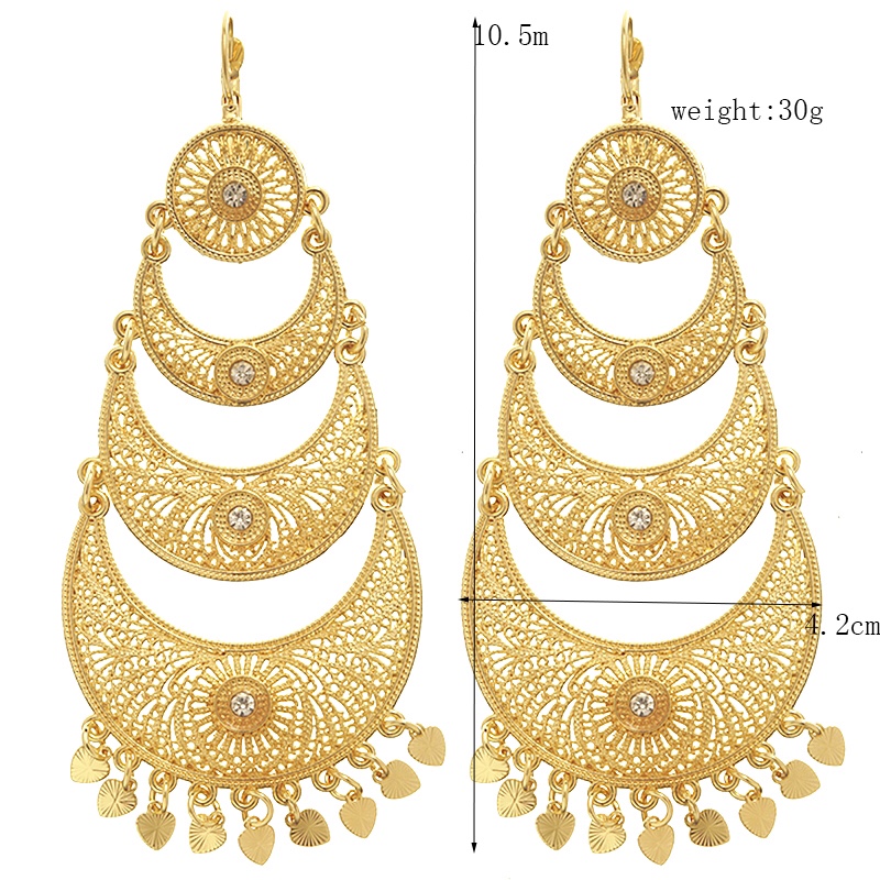 非洲时尚耳环，摩洛哥和阿尔及利亚爆款，镂空设计水晶耳环详情图4