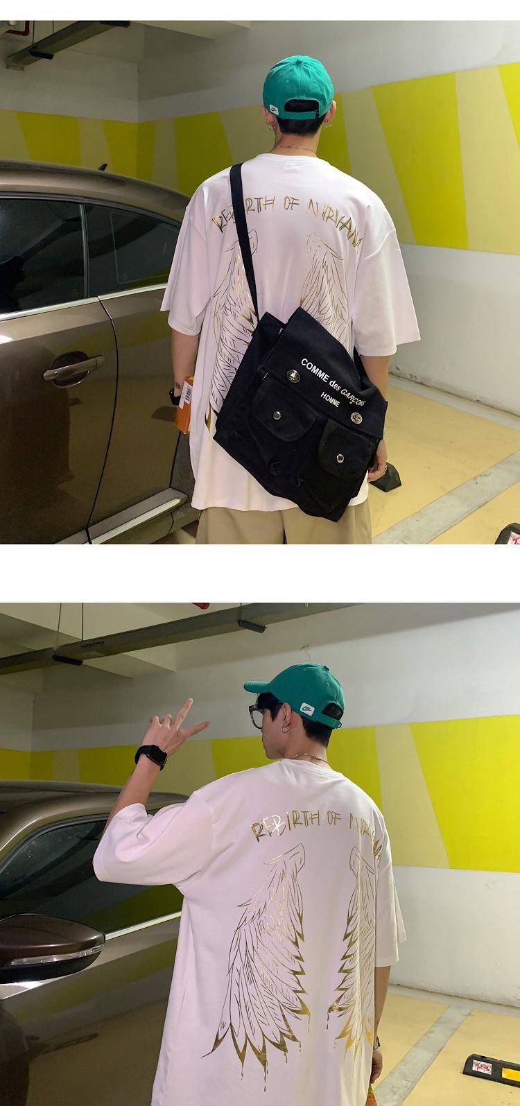 The main promotion is the summer couple's wear: Rebirth with seven-color gilded couple short-sleeved T-shirt H525 P45 for men detail image 19