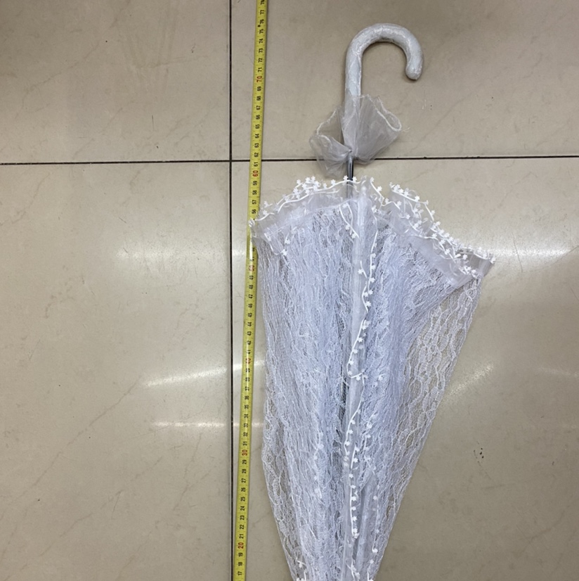 花边花纹花瓣单层蕾丝伞婚庆婚礼晚会礼服节日配伞道具颜色只有白色产品图