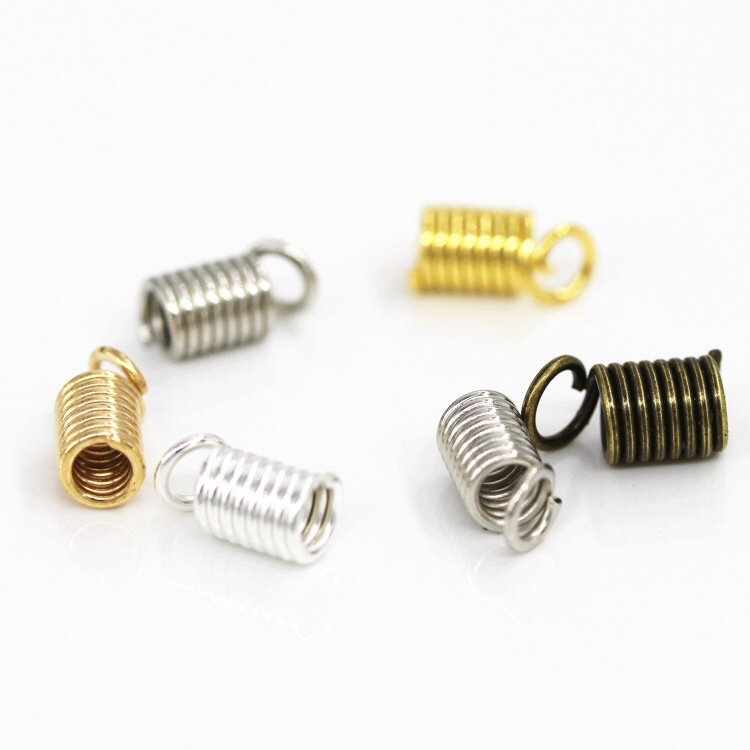 Jewelry accessories: spiral tension spring buckle, iron wire small spring buckle, necklace, leather rope buckle, 1kg per bag