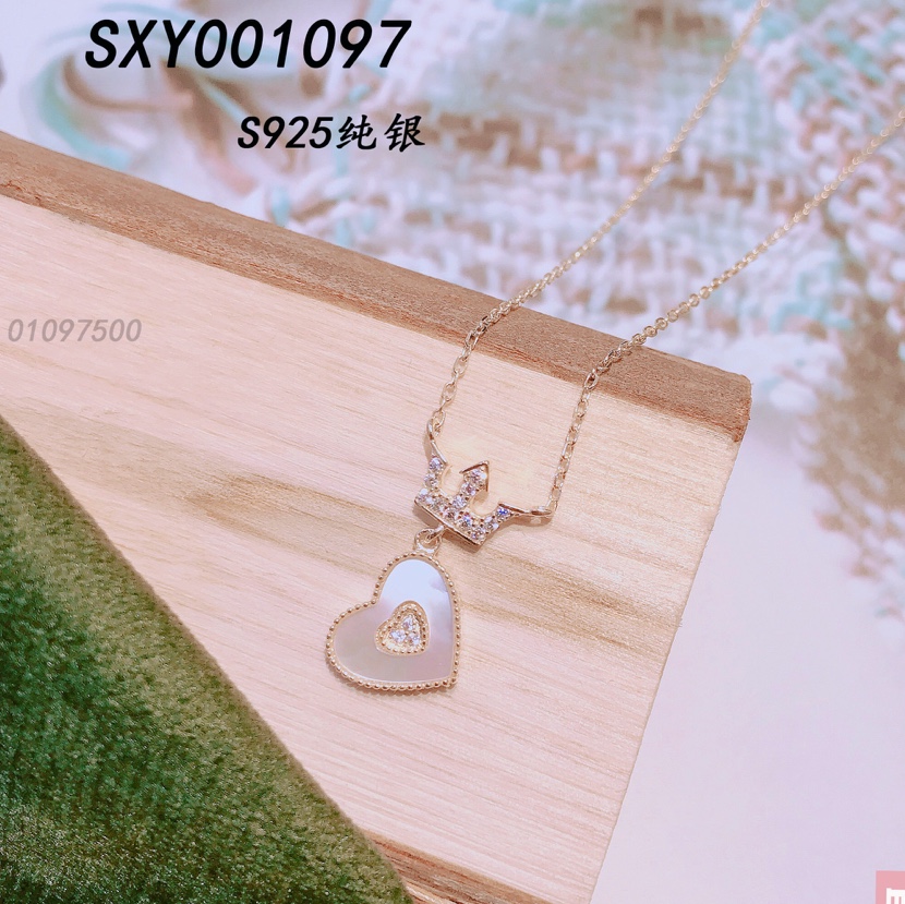 S925 sterling silver fashion Love Shell pendant necklace