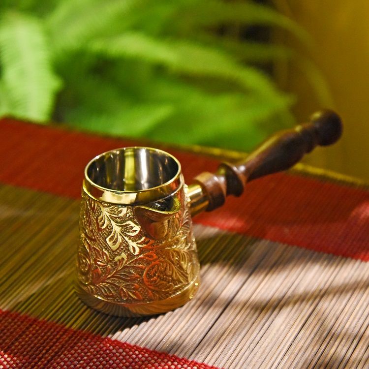 手工黄铜公道杯。茶杯，全铜，印度进口。
