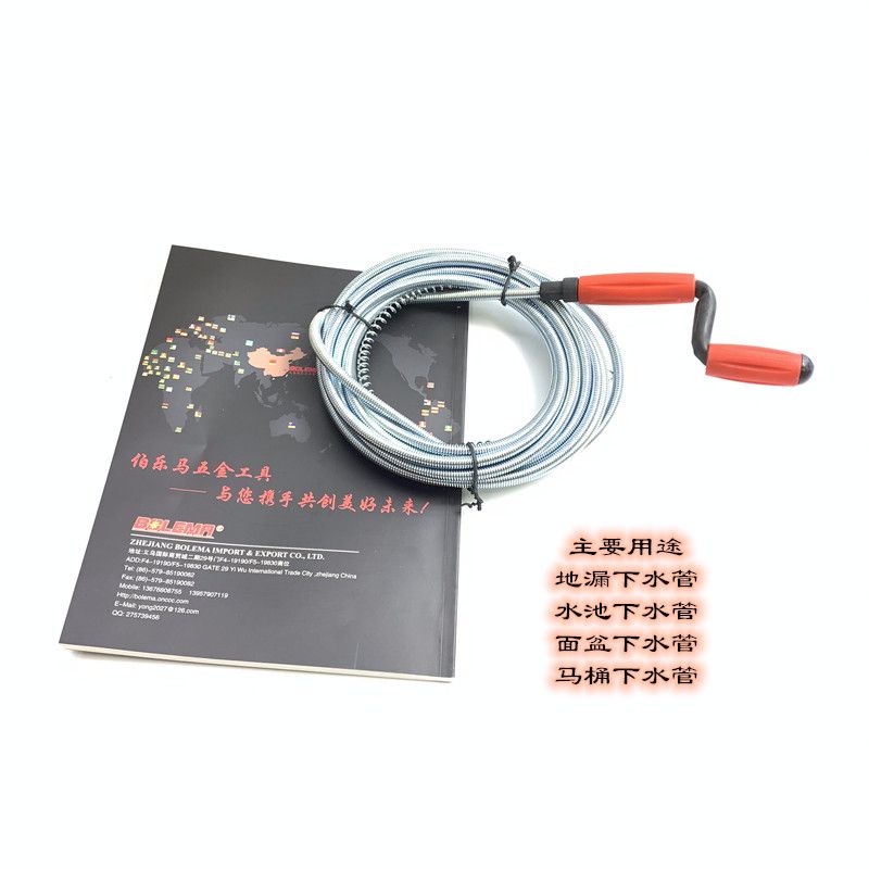 A hand - operated bendable pick - up device for dredging kitchen toilet pipes Application Scenario
