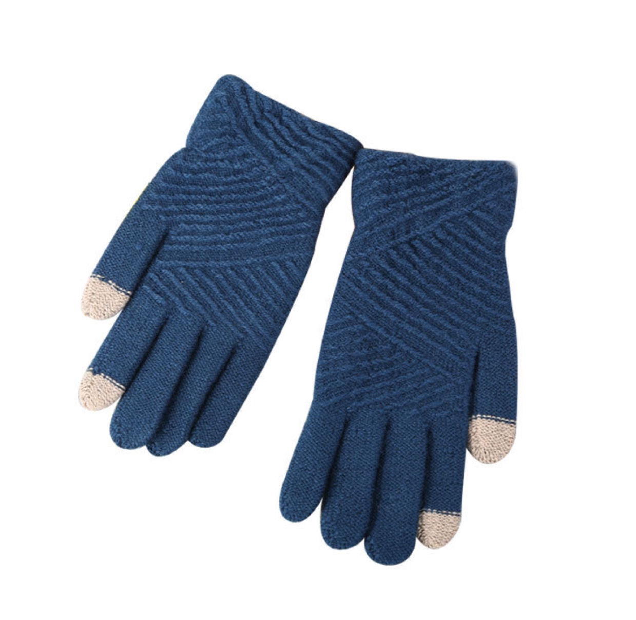 Korean version winter women's touch screen gloves, thickened and fleece twill student warm knitted woolen solid color cute online cycling gloves undefined