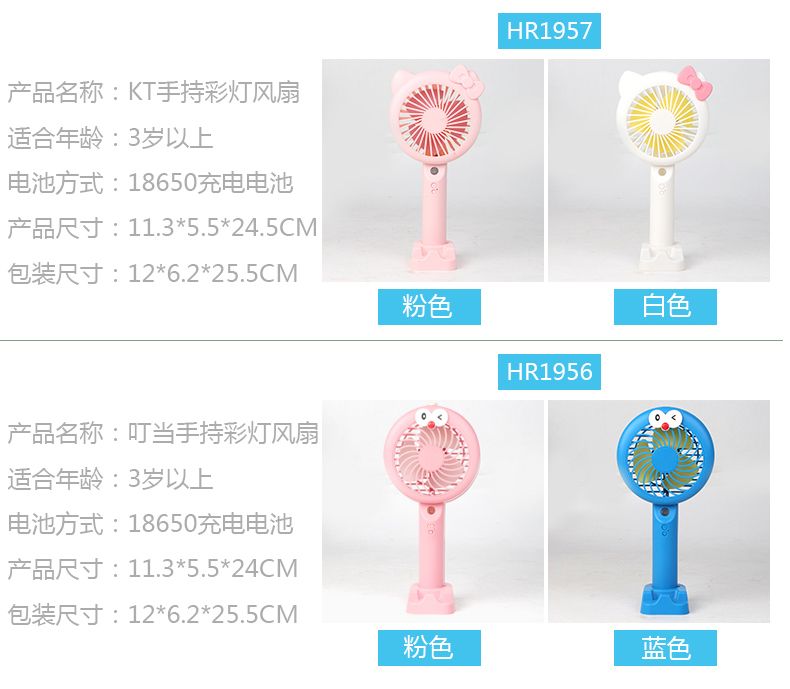 USB electric fan Mini student cartoon version small fan for office and home use, silent mini portable handheld detail image 4