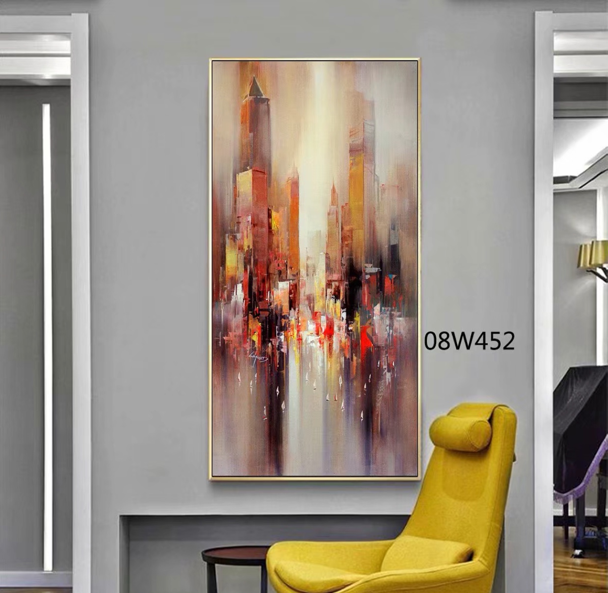 Abstract Oil Painting Hallway Hanging Painting City Building Oil Painting Living Room Hanging Painting Item Picture