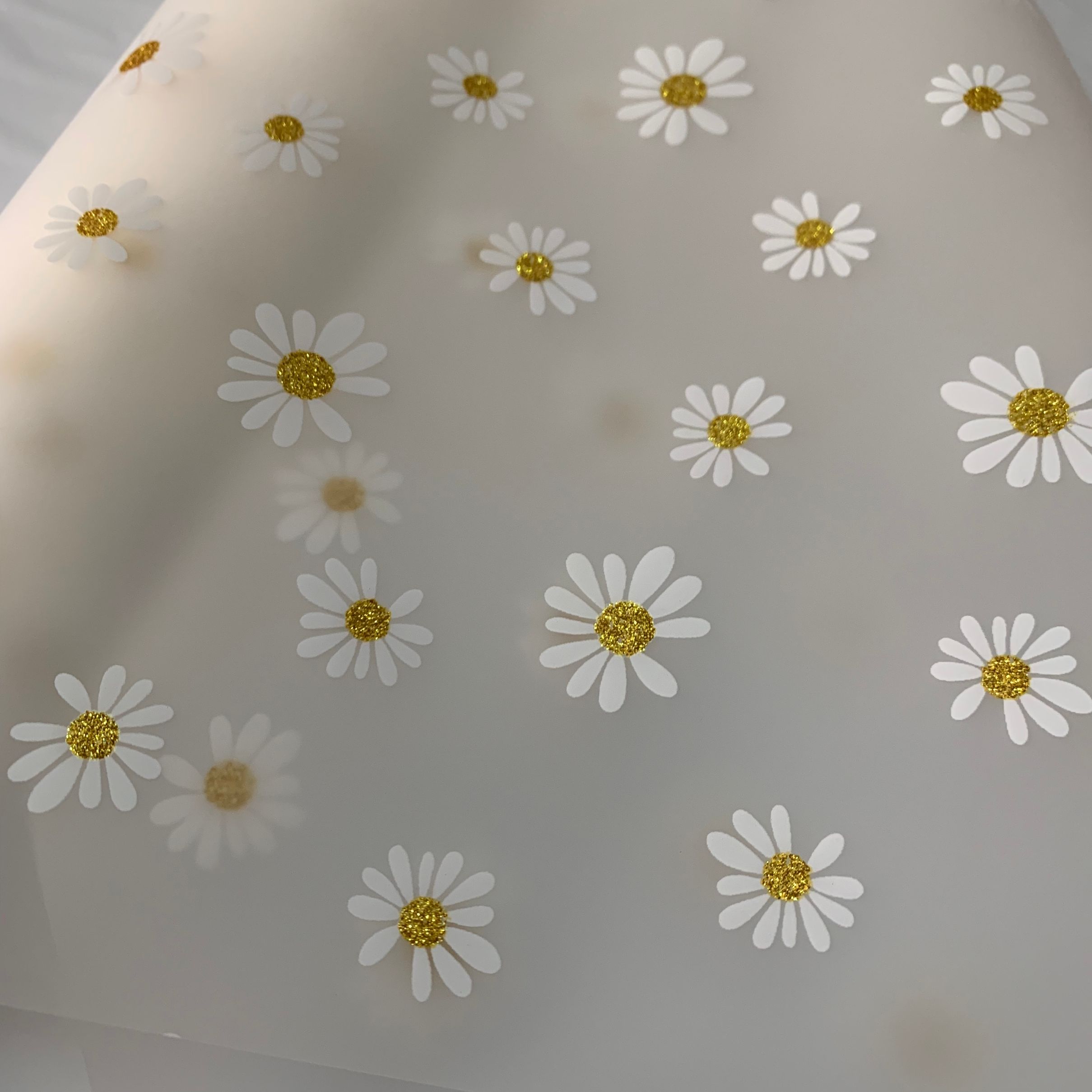 供应环保TPU小雏菊印花膜化妆包 零钱包材料膜详情图1