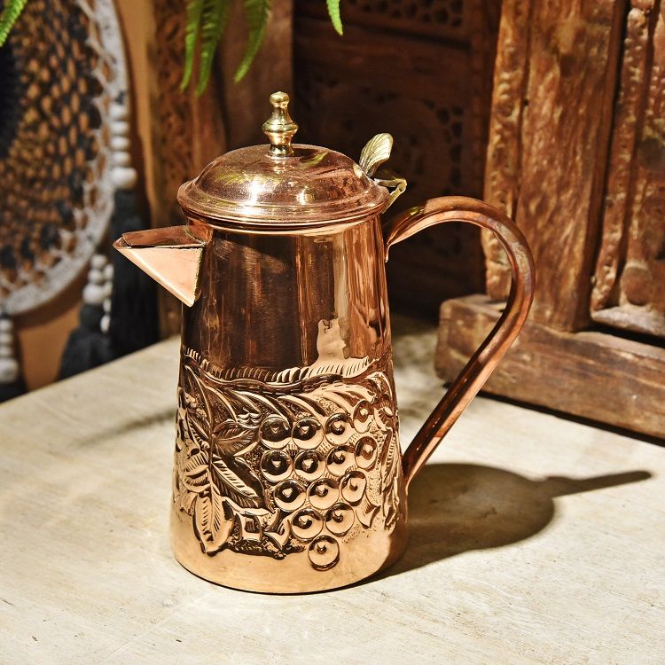 手工  紫铜  雕花  水壶  家用   全铜