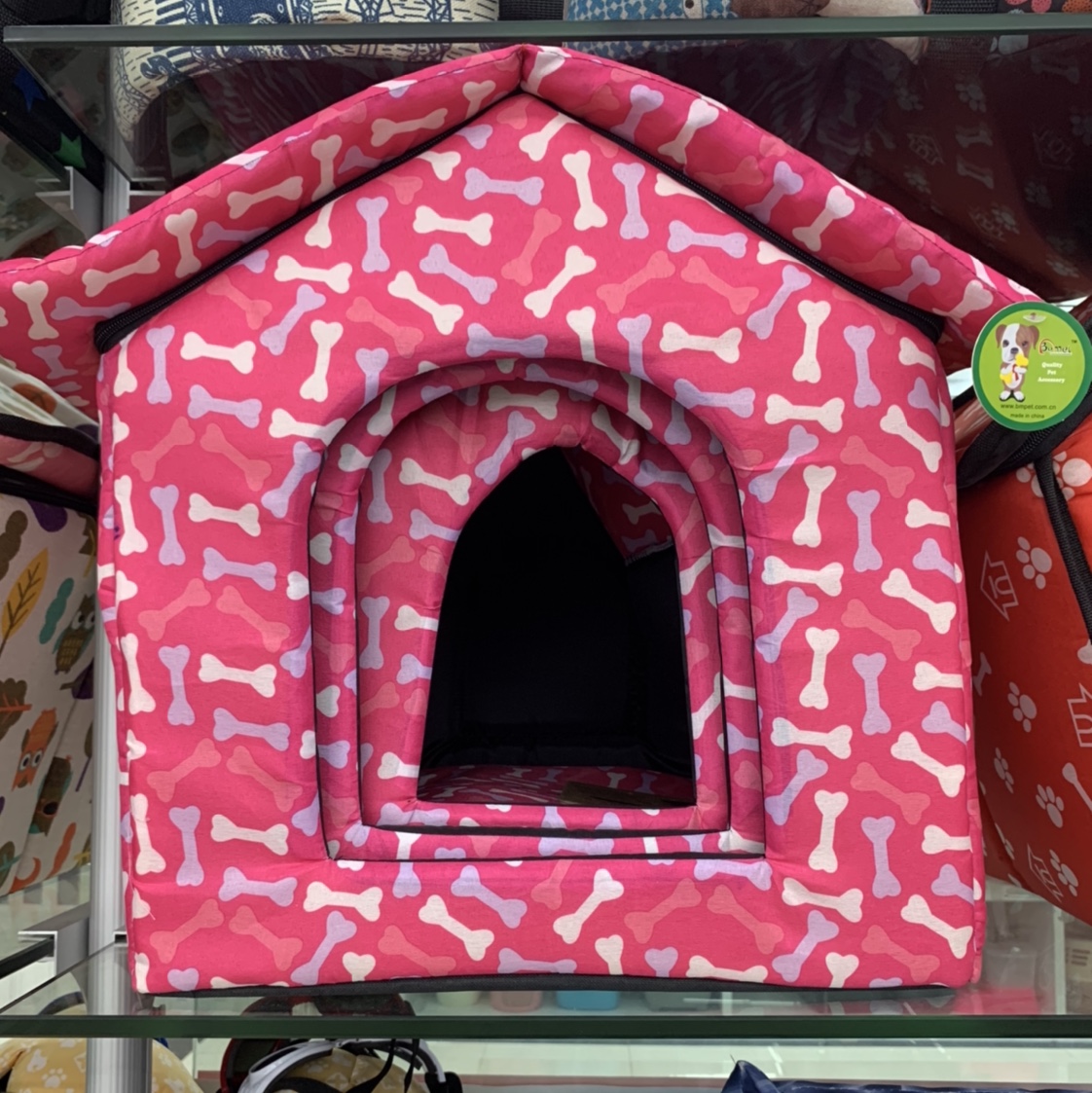 Pink pet bed