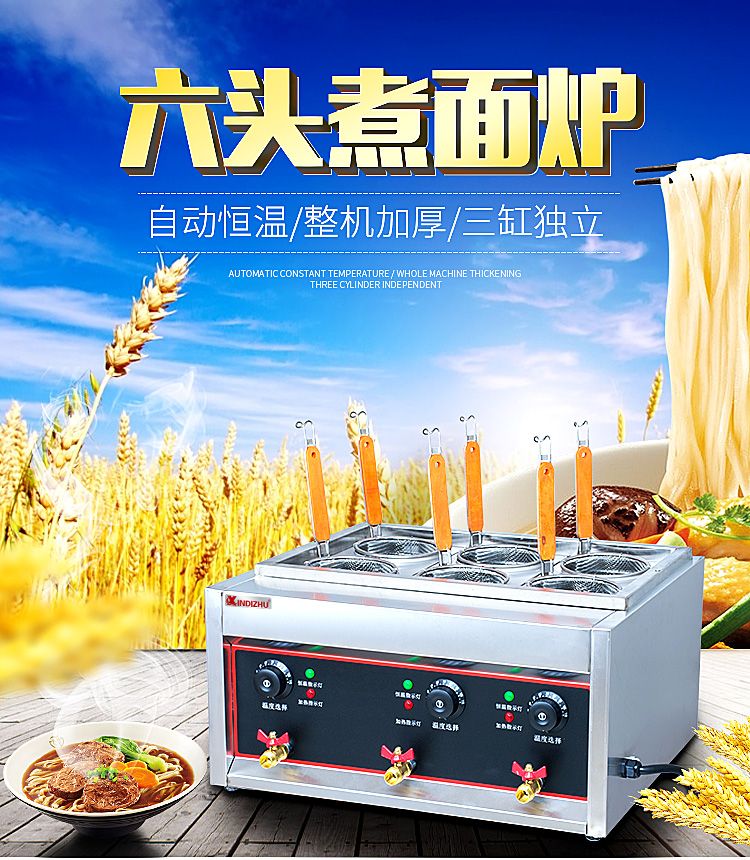 Simple six-head electric noodle cooker X-610/610A detail image 2