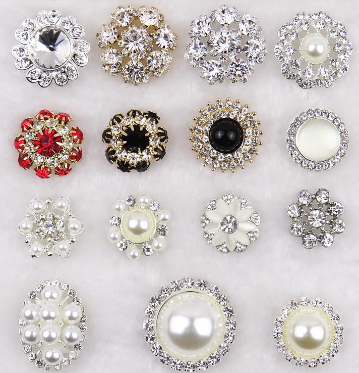 Top quality rhinestone pearl buttons mink fur coat windbreaker with diamond pearl round versatile coat fur buttons thumbnail
