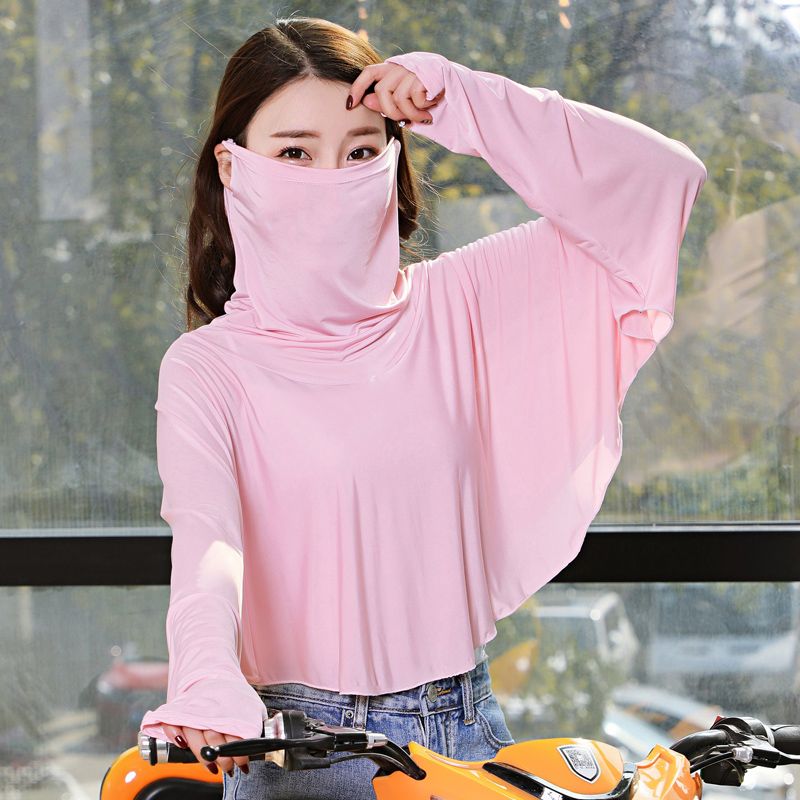 Sun Protection Cape Ice Silk Sun Protection Clothes Cycling Women Spring And Summer Face Protection Neck Neck Shade Driving Mask In One
