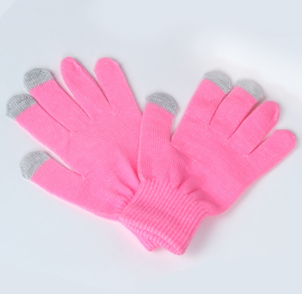 New monochrome knitted touch screen women's finger split-finger cold-proof and frost-proof fashionable and trendy winter warm mobile phone and cycling gloves Specification image
