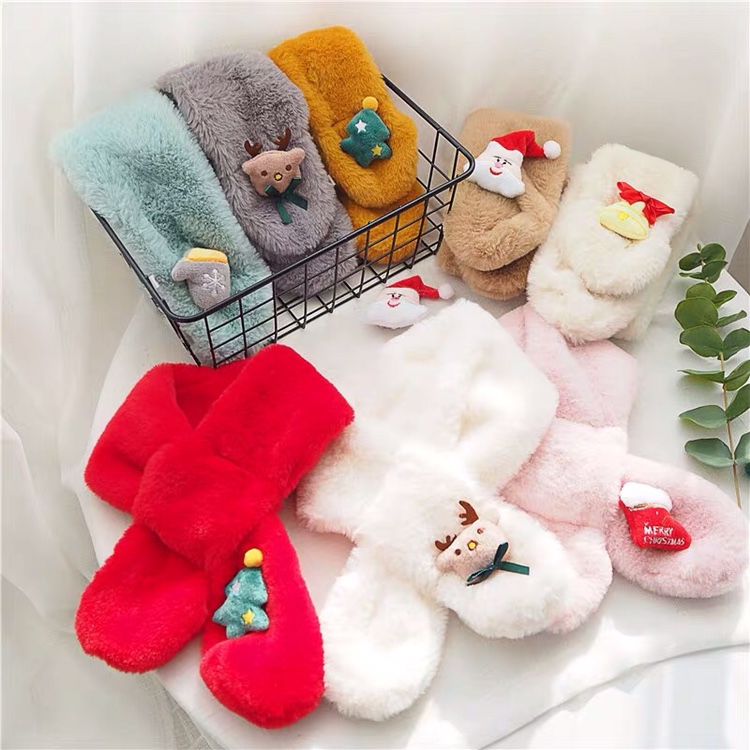 Children's Cartoon Warm Soft Comfortable Thick Wool-Like Scarf