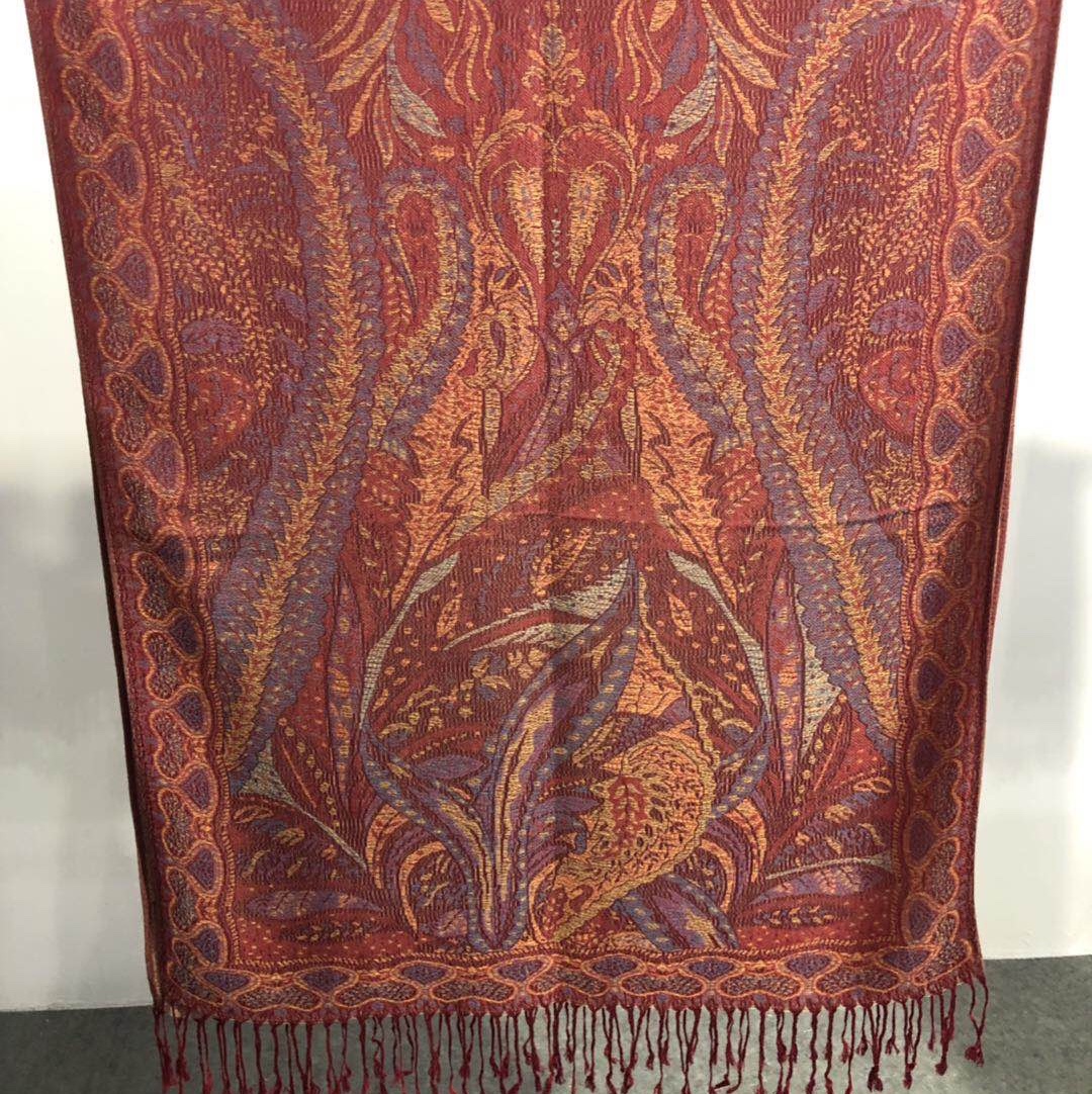 Cotton jacquard long scarf