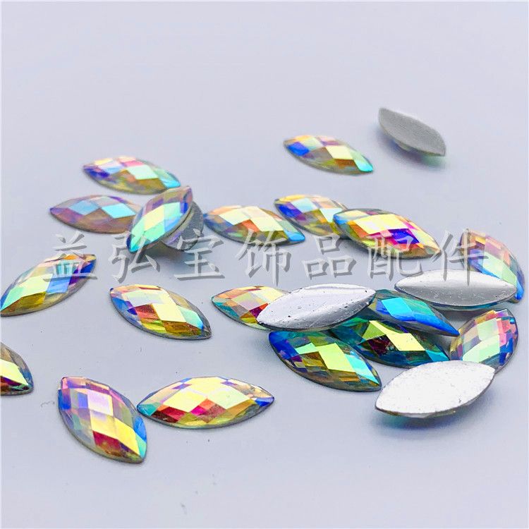 Resin diamond horse eye turtle face white AB various specifications DIY jewelry accessories factory direct sales detail image 4