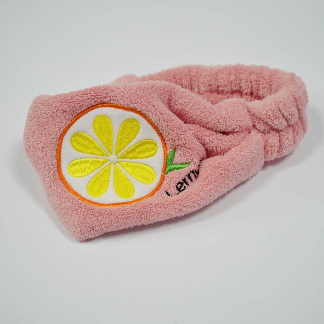 Yuhan Accessories' new Korean-style cute embroidered orange face wash and hair tie, makeup and mask hair tie