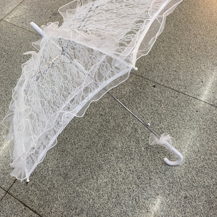 花边花纹花瓣单层蕾丝伞婚庆婚礼晚会礼服节日配伞道具细节图