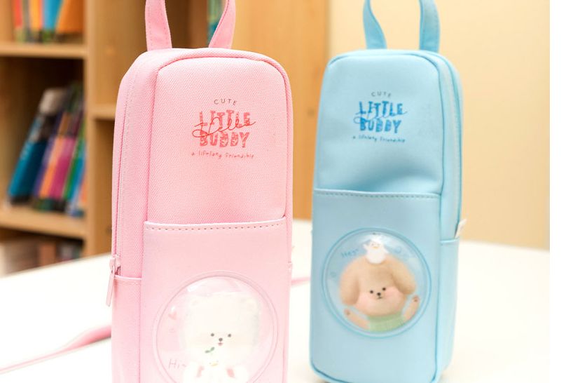 Small schoolbag pen bag Standing shape multi-functional cartoon pen bag for students