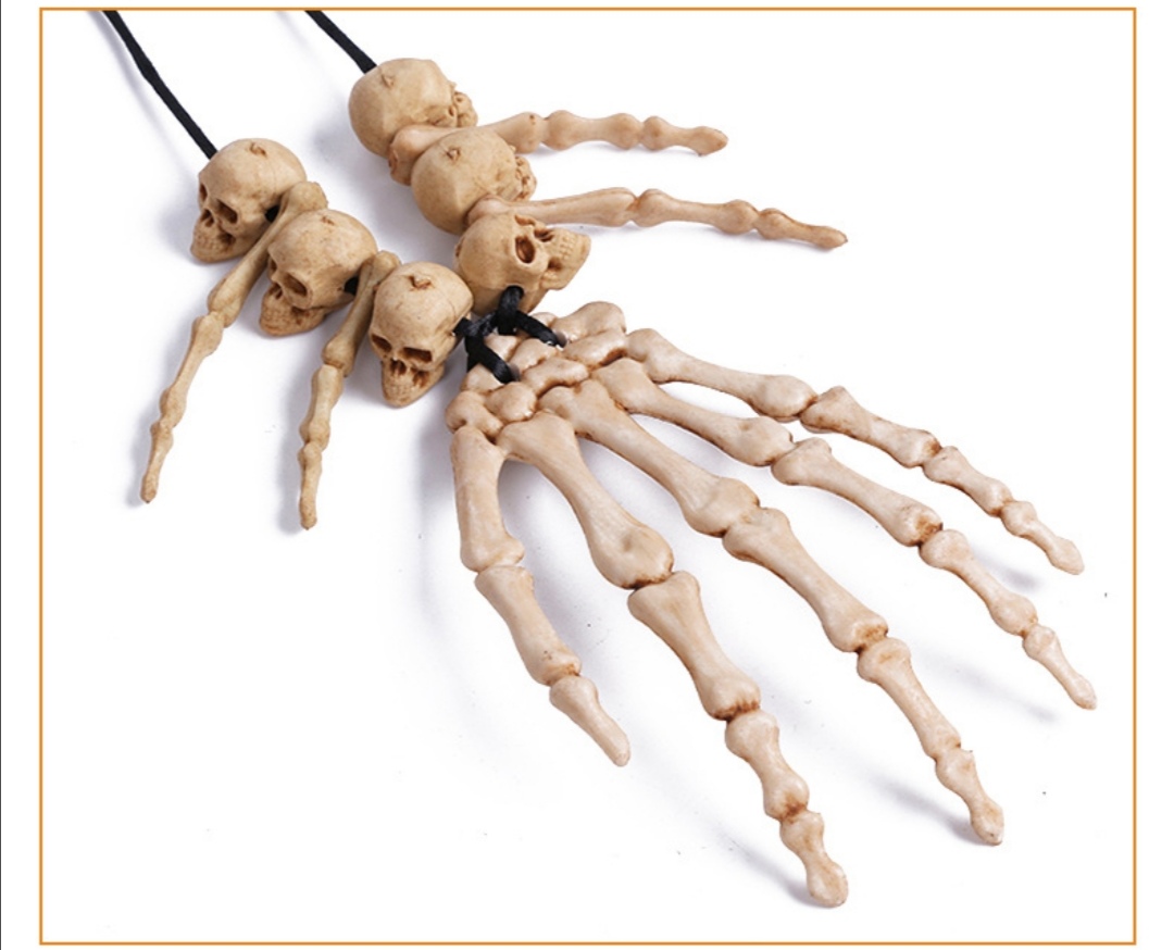 Gothic Punk Dark Vampire Accessories Skull Hand Bone Fangs Necklace Pendant Item Picture