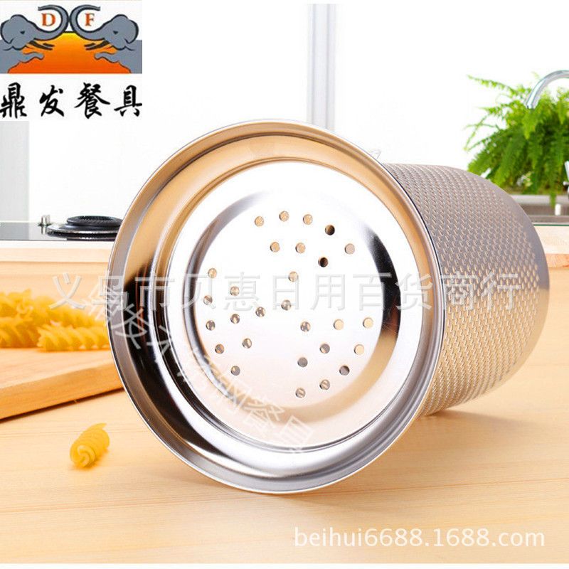 Fine-hole sanded chopstick holder non-magnetic stainless steel square double-compartment water draining multi-functional 筷笼 Specification image