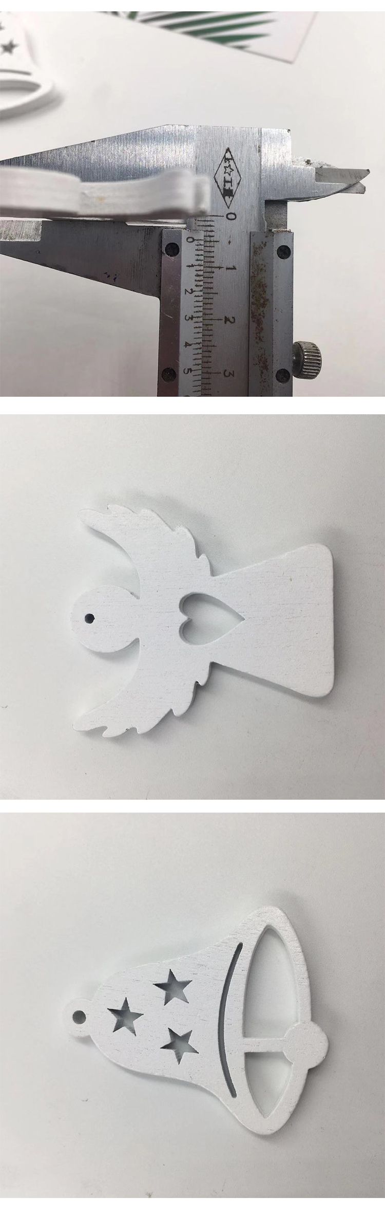 Christmas wood chips, bells, snowmen, angels, cute cartoon wooden pendants, DIY painted cartoon wooden buttons, children's clothing accessories, wholesale in stock, complete varieties detail image 4