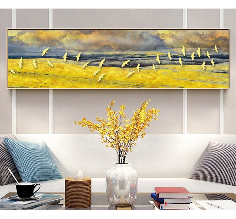 Simple modern bedroom crystal bed screen painting thumbnail