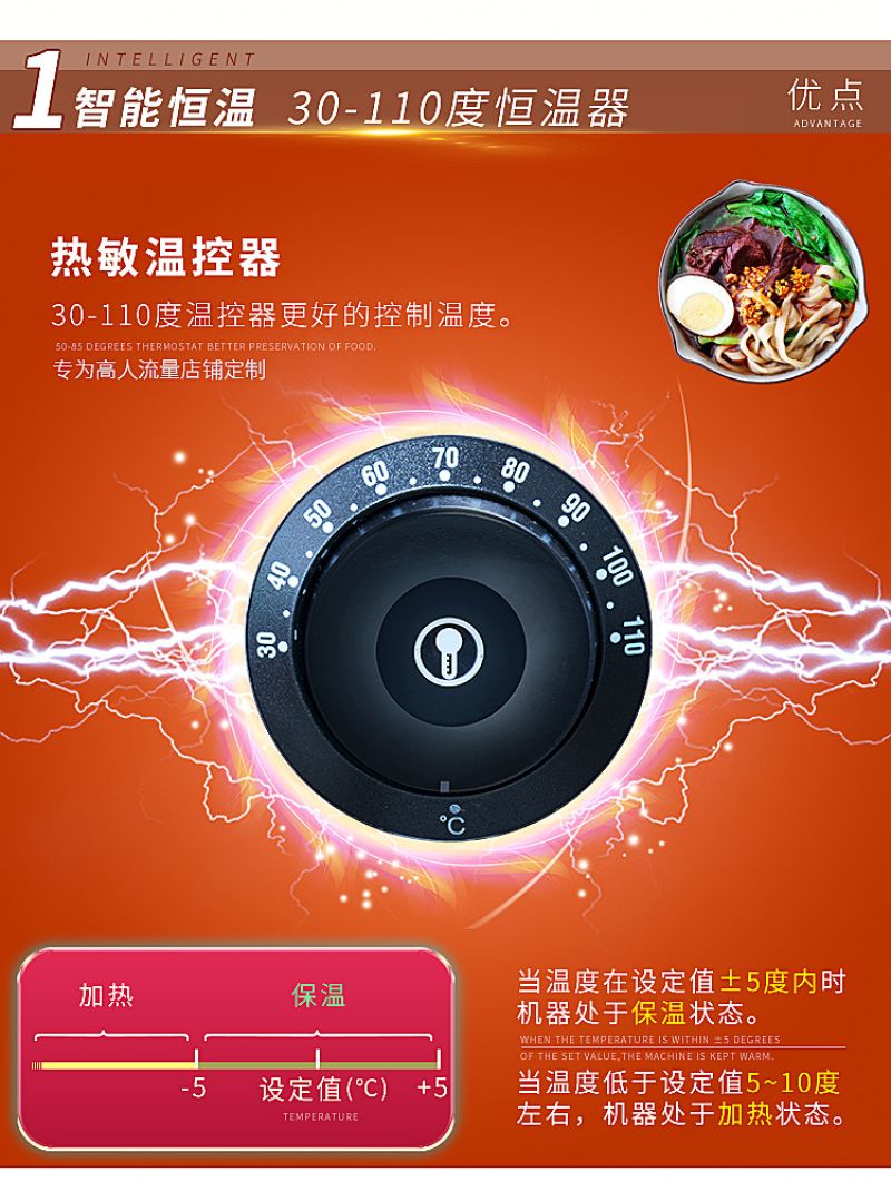 Simple six-head electric noodle cooker X-610/610A detail image 6
