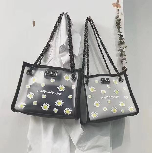 TPU Daisy print film cosmetic bag coin purse material film detail image 6