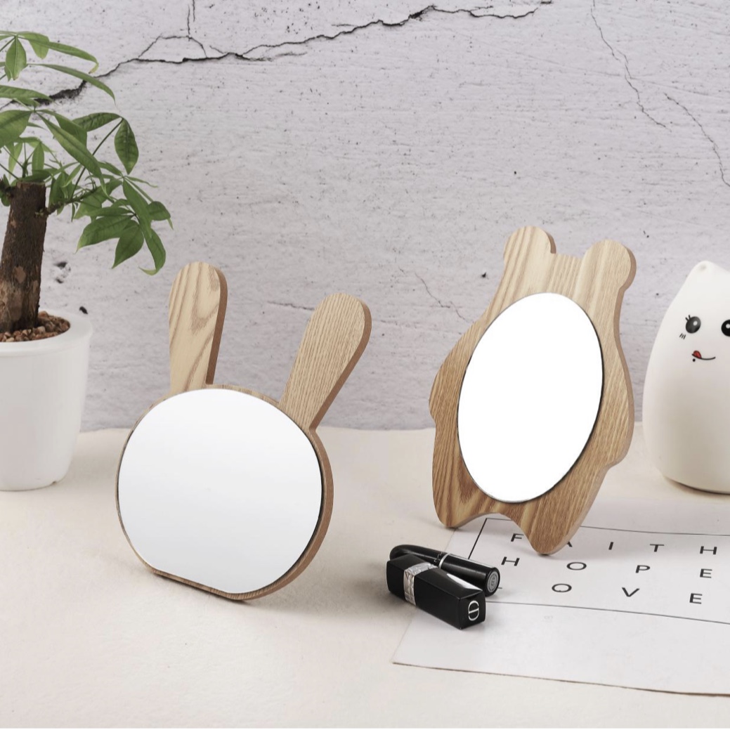 木镜 木质台镜 梳妆镜 浴室镜 桌面镜 学生