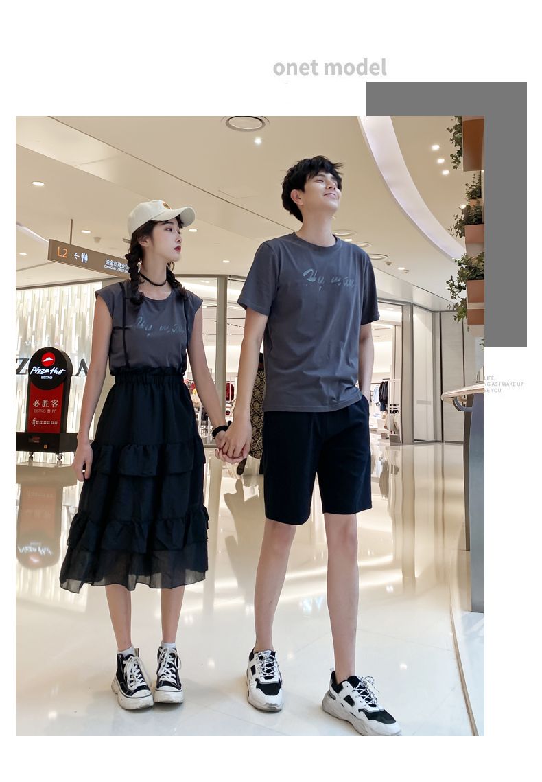 A6747 Women's set, P85 men's set, P75 summer short-sleeved new Korean style suits for both men and women detail image 20
