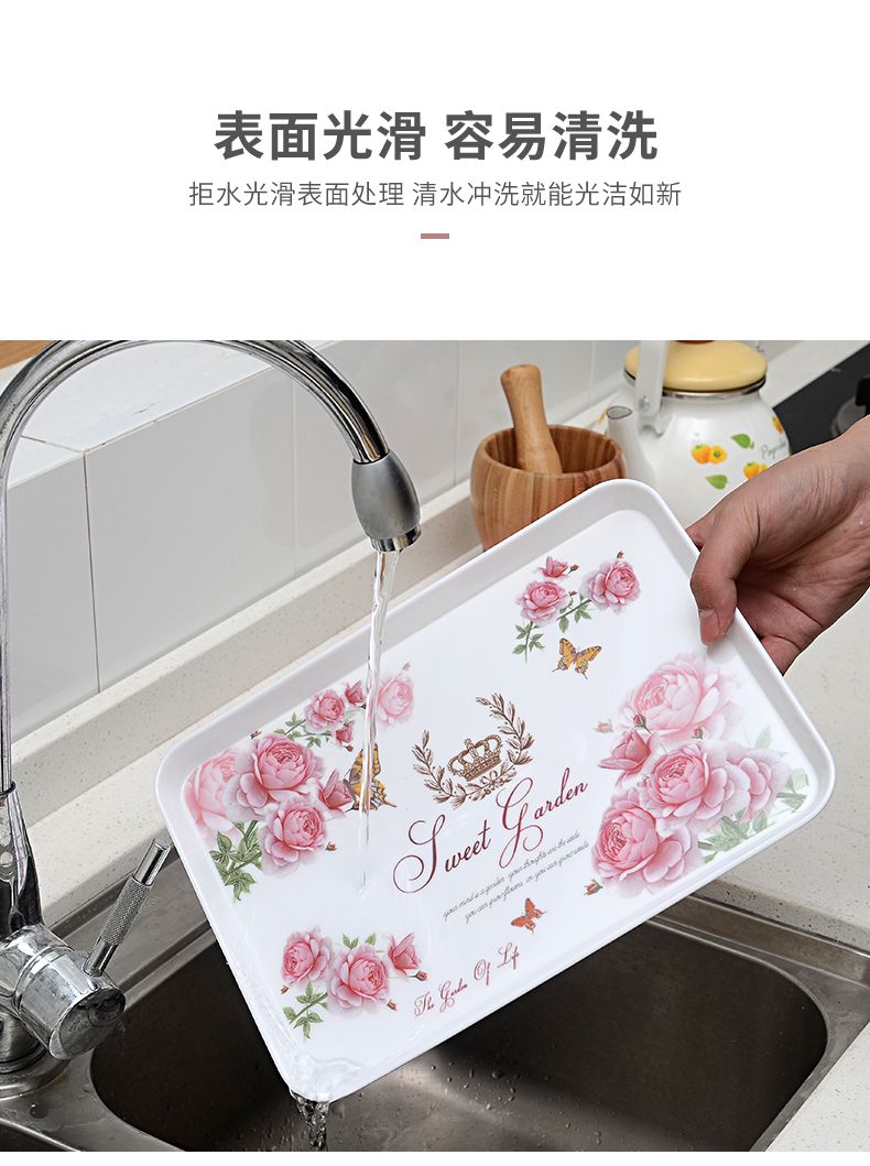 欧式茶盘托盘家用长方形水杯茶杯托盘客厅放杯子的托盘水果托盘详情图5