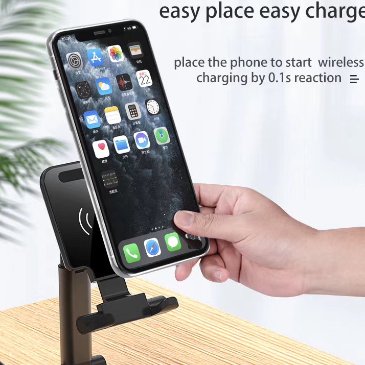 折叠支架无线充白底实物图