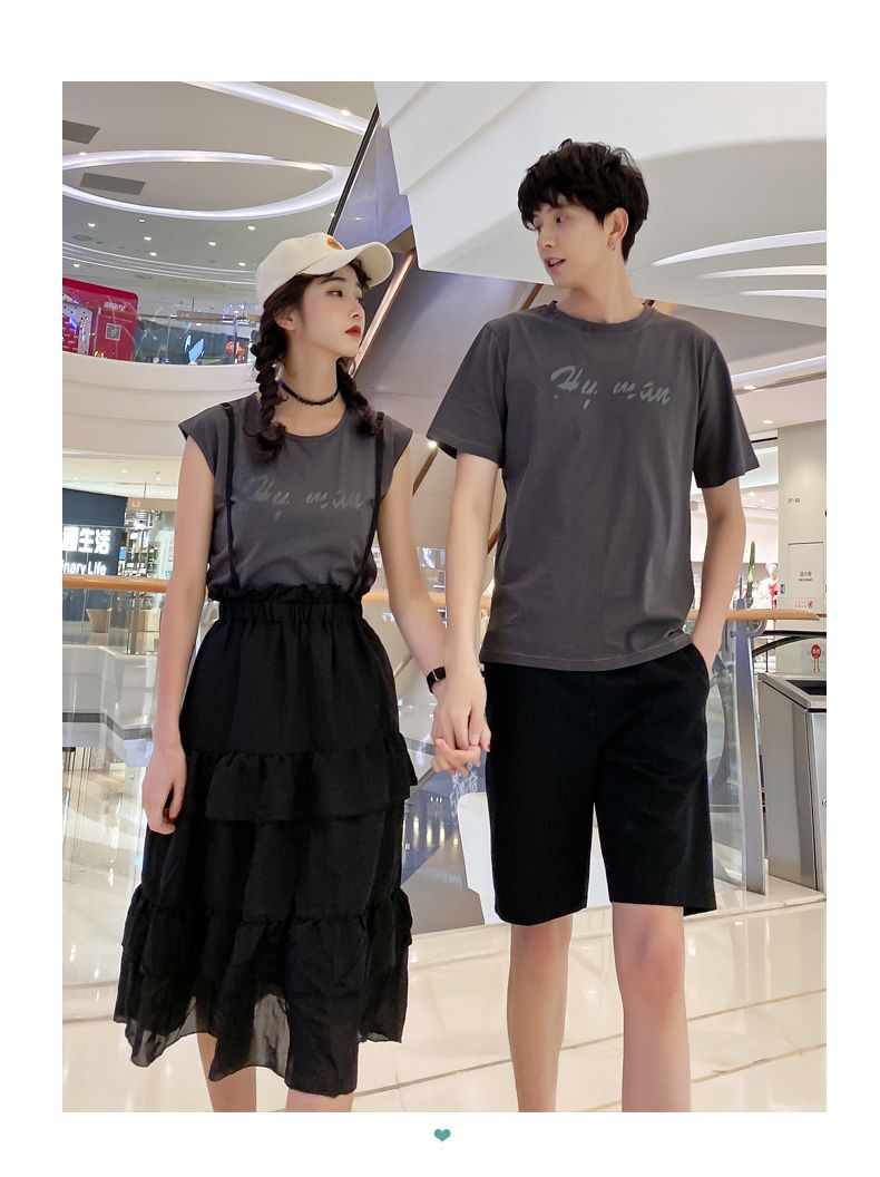 A6747 Women's set, P85 men's set, P75 summer short-sleeved new Korean style suits for both men and women detail image 15