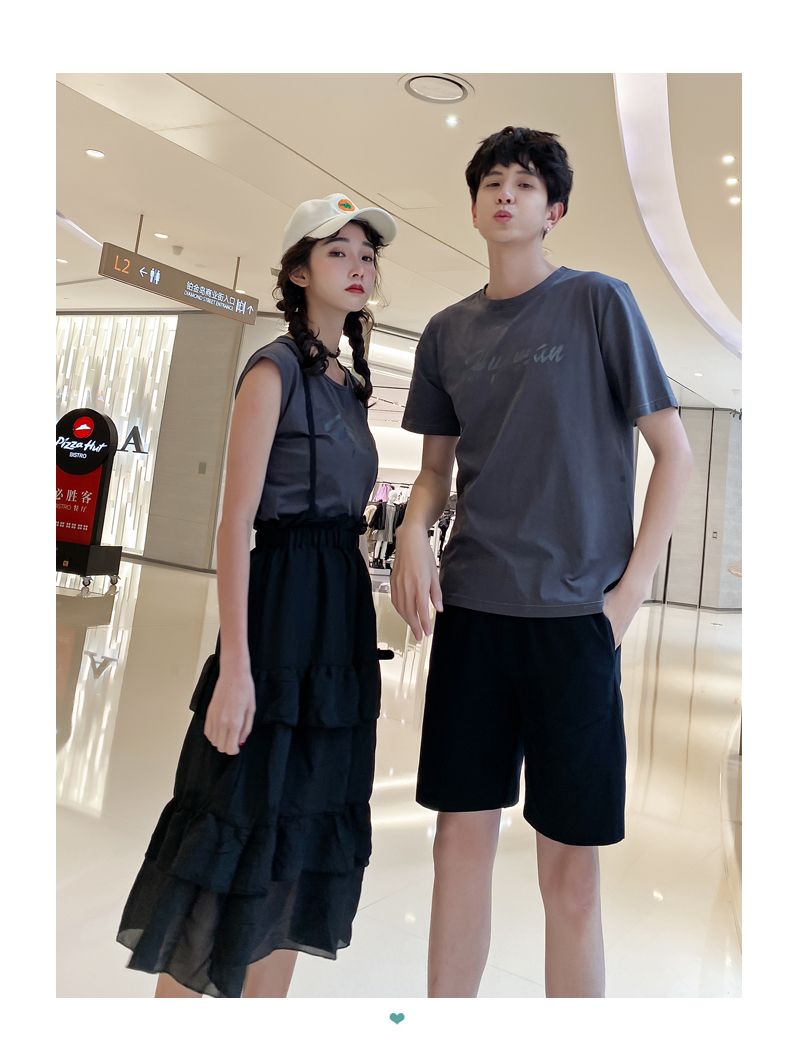 A6747 Women's set, P85 men's set, P75 summer short-sleeved new Korean style suits for both men and women detail image 21