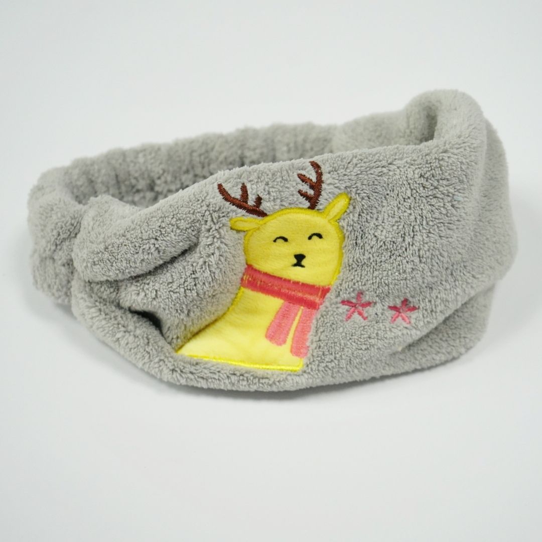 Yuhan Accessories' new Korean-style cute embroidered deer face wash and hair tie, makeup and facial mask hair tie