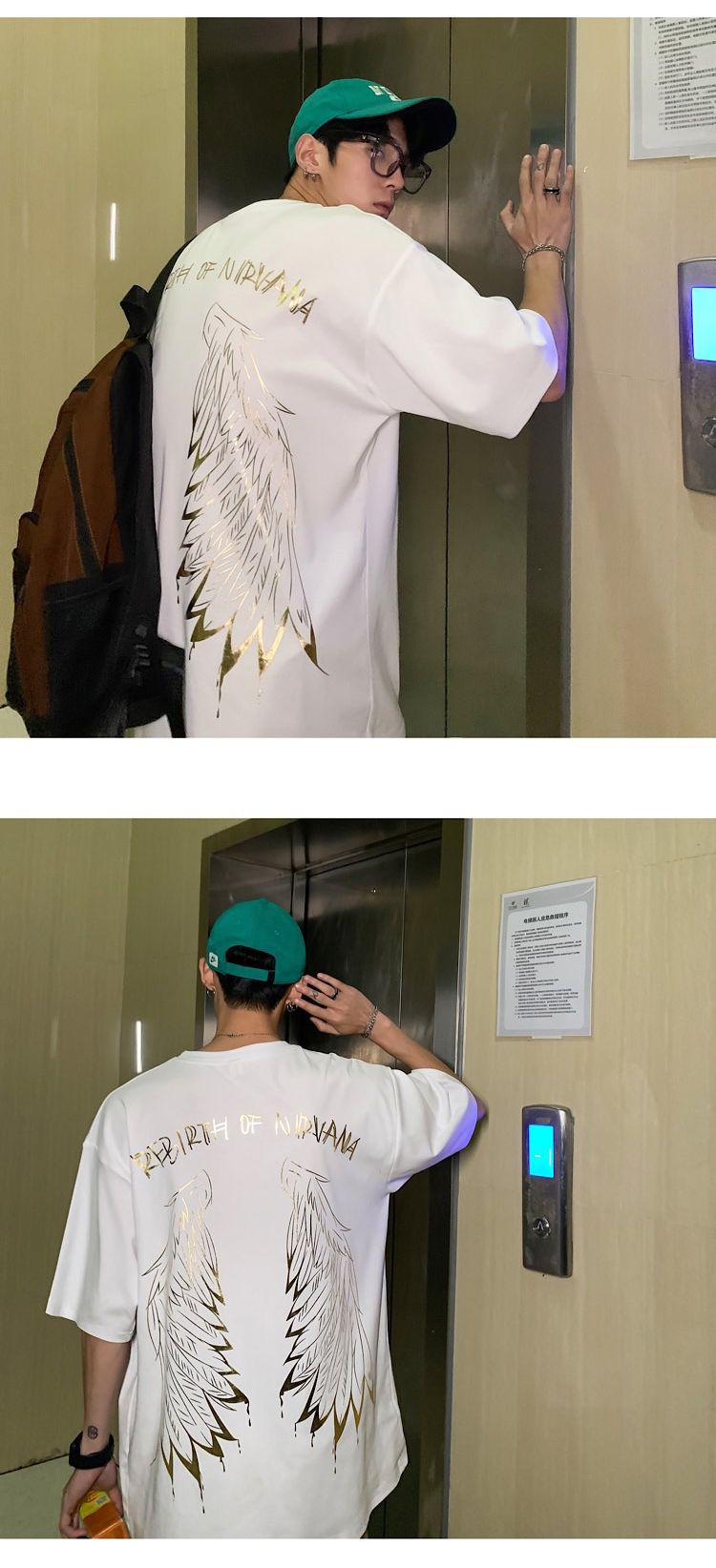 The main promotion is the summer couple's wear: Rebirth with seven-color gilded couple short-sleeved T-shirt H525 P45 for men detail image 16