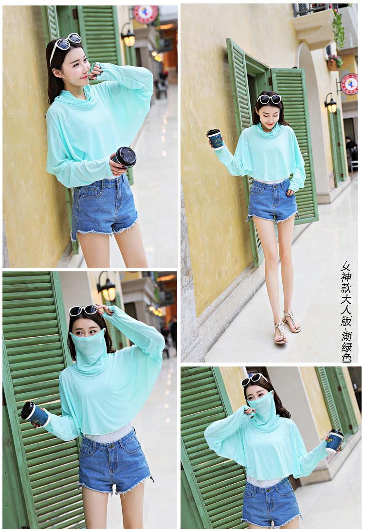 Sun Protection Cape Ice Silk Sun Protection Clothes Cycling Women Spring And Summer Face Protection Neck Neck Shade Driving Mask In One undefined