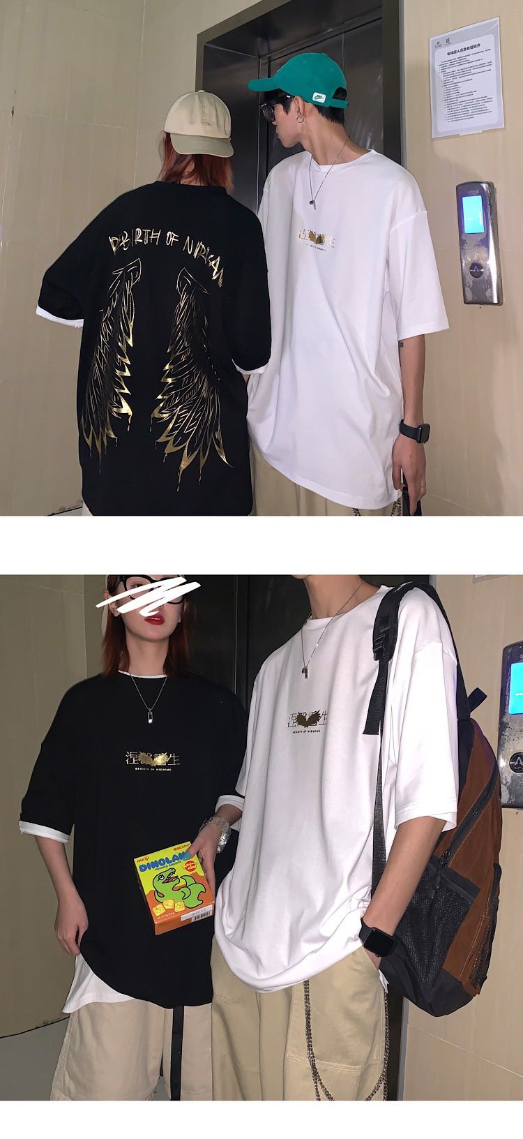 The main promotion is the summer couple's wear: Rebirth with seven-color gilded couple short-sleeved T-shirt H525 P45 for men detail image 20