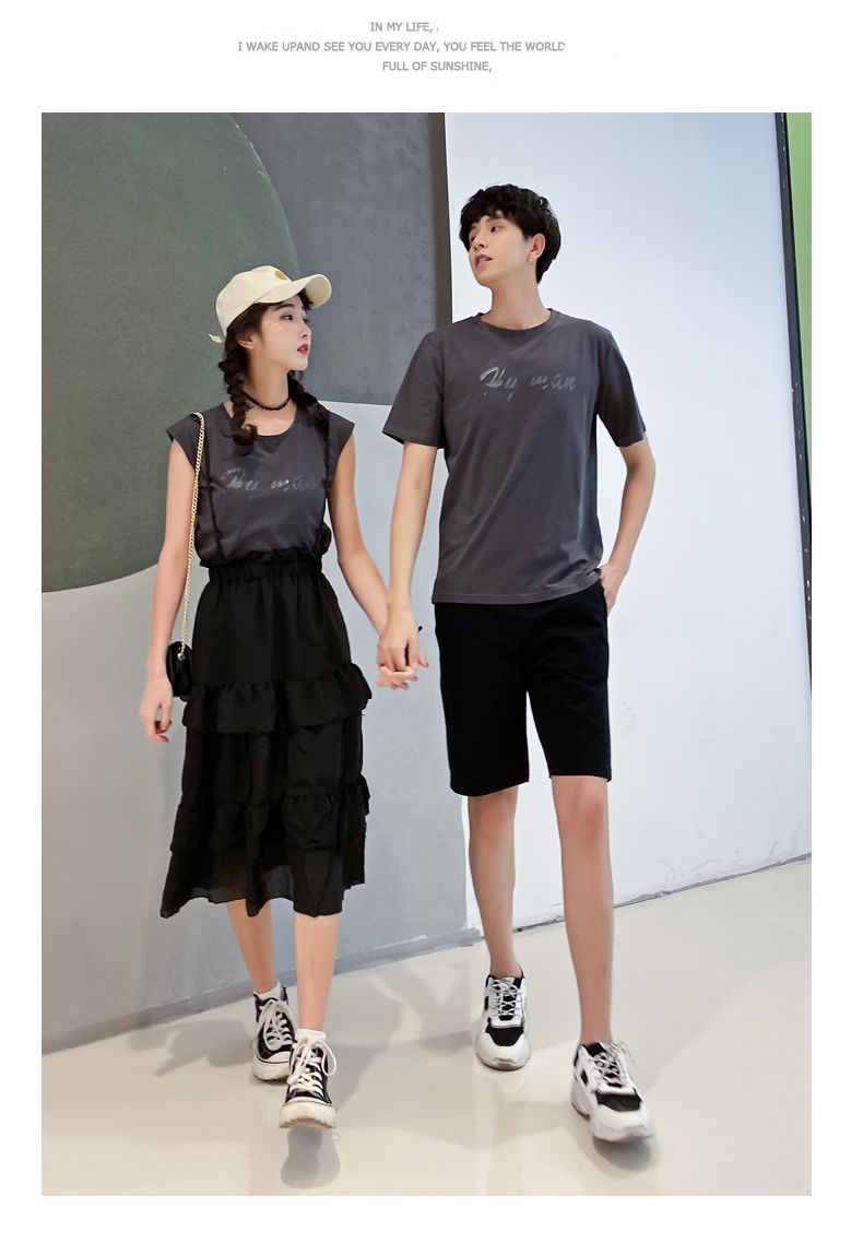 A6747 Women's set, P85 men's set, P75 summer short-sleeved new Korean style suits for both men and women detail image 17