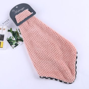 多色家用不易掉毛挂式擦手巾 浴室厨房加厚吸水创意擦手挂巾细节图