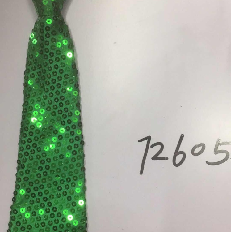 Green sequined tie