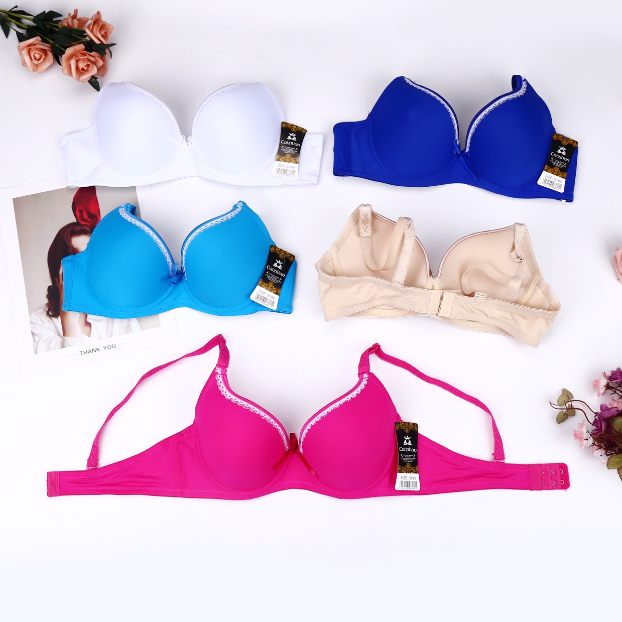 Foreign trade version of white lace wrap bra full figure