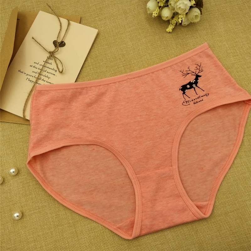 Low-Rise Fashion Women's Printed Underwear With Bow Seamless Skin Briefs Shorts Foreign Trade 40