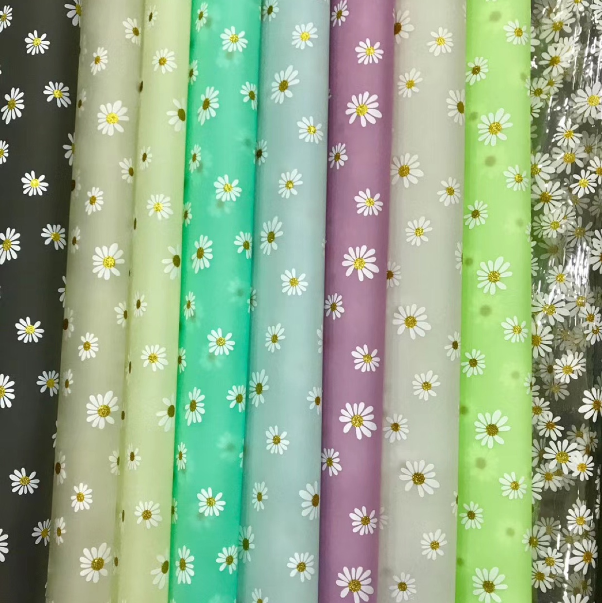 供应TPU小雏菊印花膜化妆包 零钱包材料膜