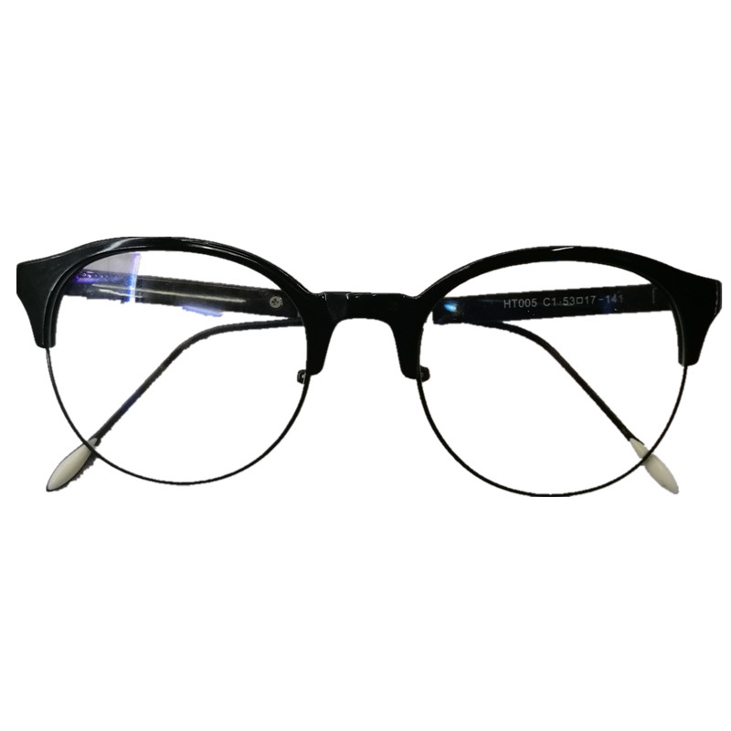 Half-frame metal spectacle frames for both men and women