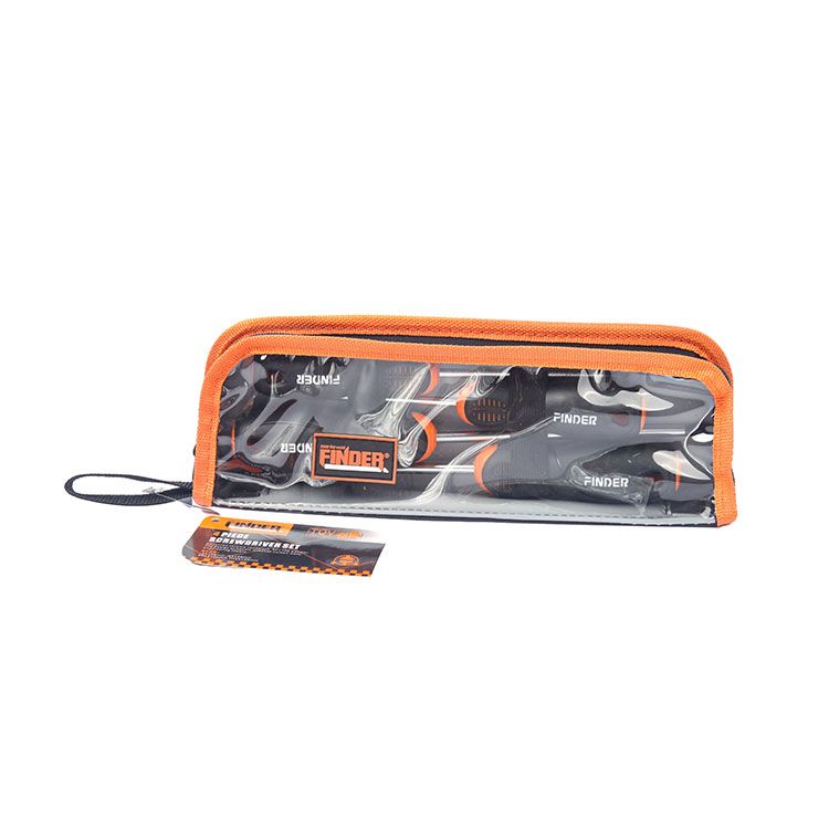 Finder 4PC orange and black two-colour Screwdriver 4PCS due Set