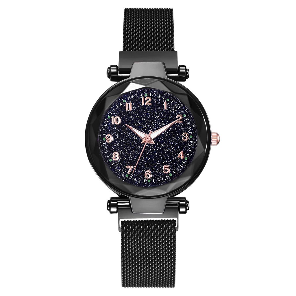 Tik yin boom gypsum digital star sky watch brillo imán hebilla reloj de cuarzo cristal de mujer relojes al por mayor
