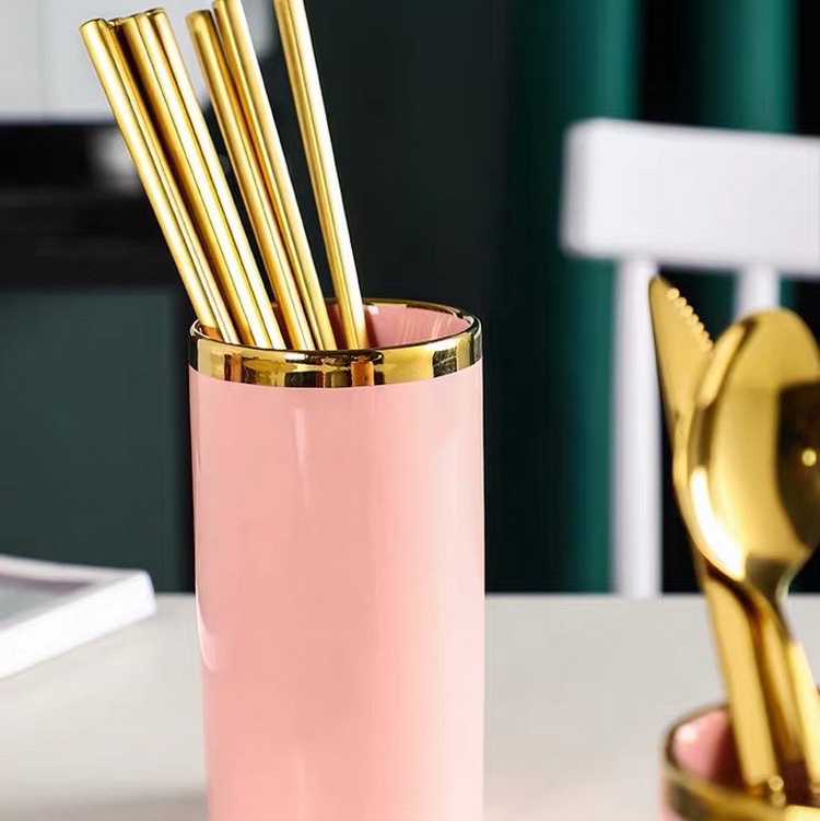 欧式筷子筒白底实物图