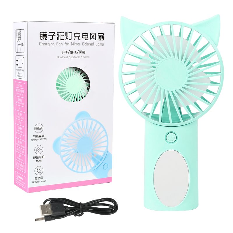 Hot-selling mini fan handheld portable small mini USB charging student dormitory, ultra-quiet, cartoonish and cute detail image 2